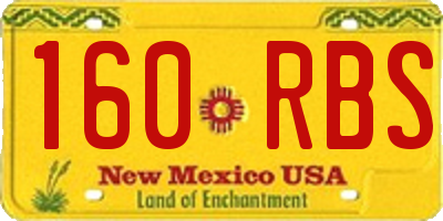 NM license plate 160RBS