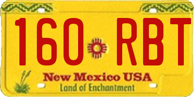 NM license plate 160RBT