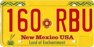 NM license plate 160RBU