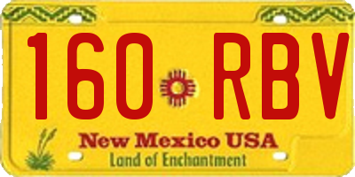 NM license plate 160RBV
