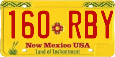 NM license plate 160RBY