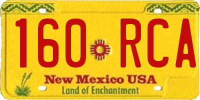 NM license plate 160RCA