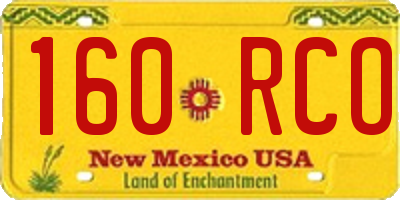 NM license plate 160RCO
