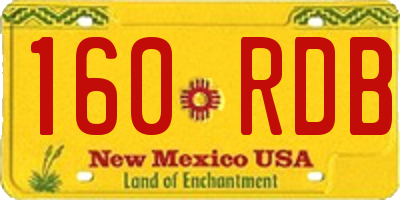 NM license plate 160RDB