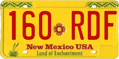 NM license plate 160RDF