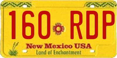 NM license plate 160RDP