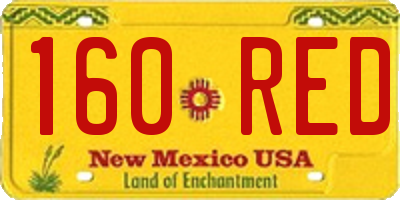 NM license plate 160RED