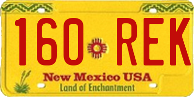 NM license plate 160REK
