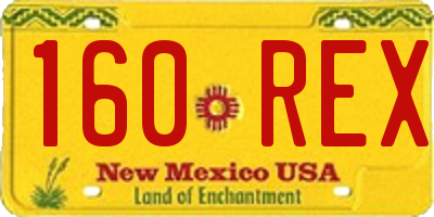 NM license plate 160REX