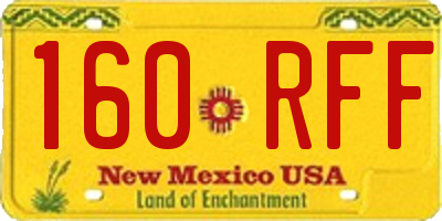 NM license plate 160RFF