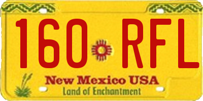 NM license plate 160RFL