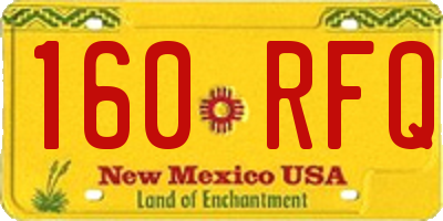 NM license plate 160RFQ