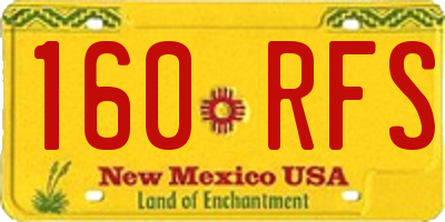 NM license plate 160RFS