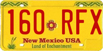 NM license plate 160RFX