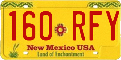 NM license plate 160RFY
