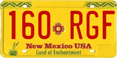 NM license plate 160RGF