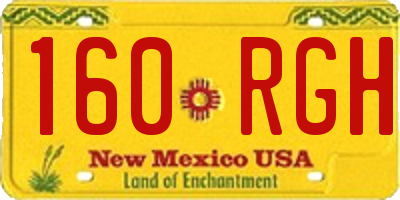 NM license plate 160RGH
