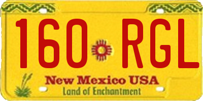 NM license plate 160RGL