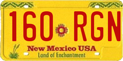 NM license plate 160RGN