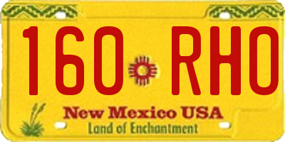 NM license plate 160RHO
