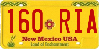 NM license plate 160RIA