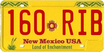 NM license plate 160RIB
