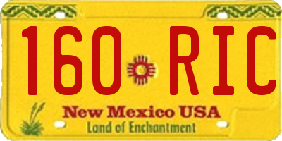 NM license plate 160RIC