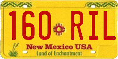 NM license plate 160RIL