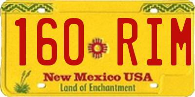 NM license plate 160RIM