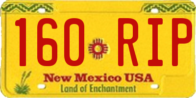 NM license plate 160RIP