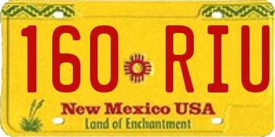 NM license plate 160RIU