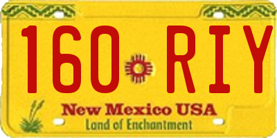 NM license plate 160RIY