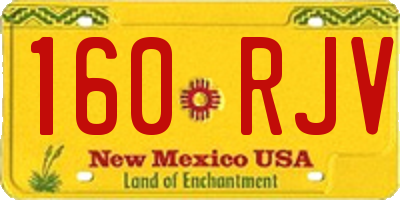 NM license plate 160RJV