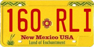NM license plate 160RLI