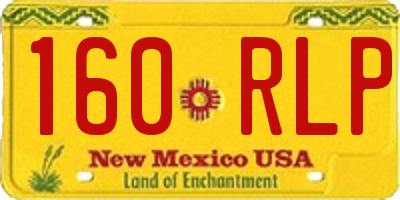 NM license plate 160RLP