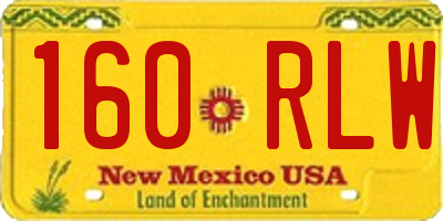 NM license plate 160RLW