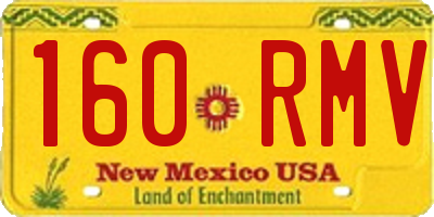 NM license plate 160RMV