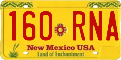 NM license plate 160RNA
