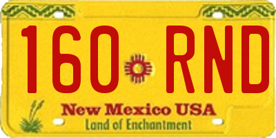 NM license plate 160RND