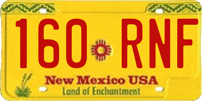NM license plate 160RNF