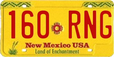 NM license plate 160RNG