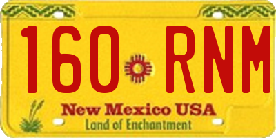 NM license plate 160RNM