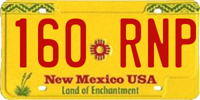 NM license plate 160RNP