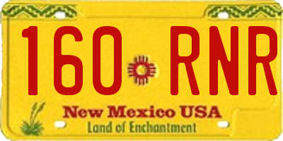 NM license plate 160RNR