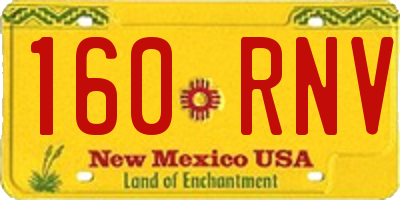 NM license plate 160RNV