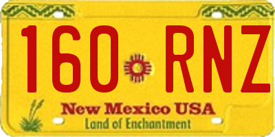 NM license plate 160RNZ