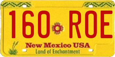 NM license plate 160ROE