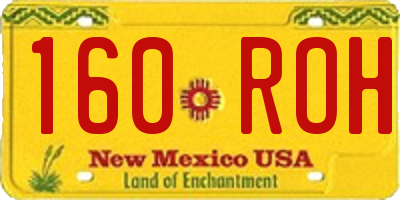NM license plate 160ROH