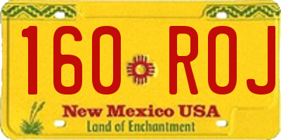 NM license plate 160ROJ