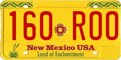 NM license plate 160ROO